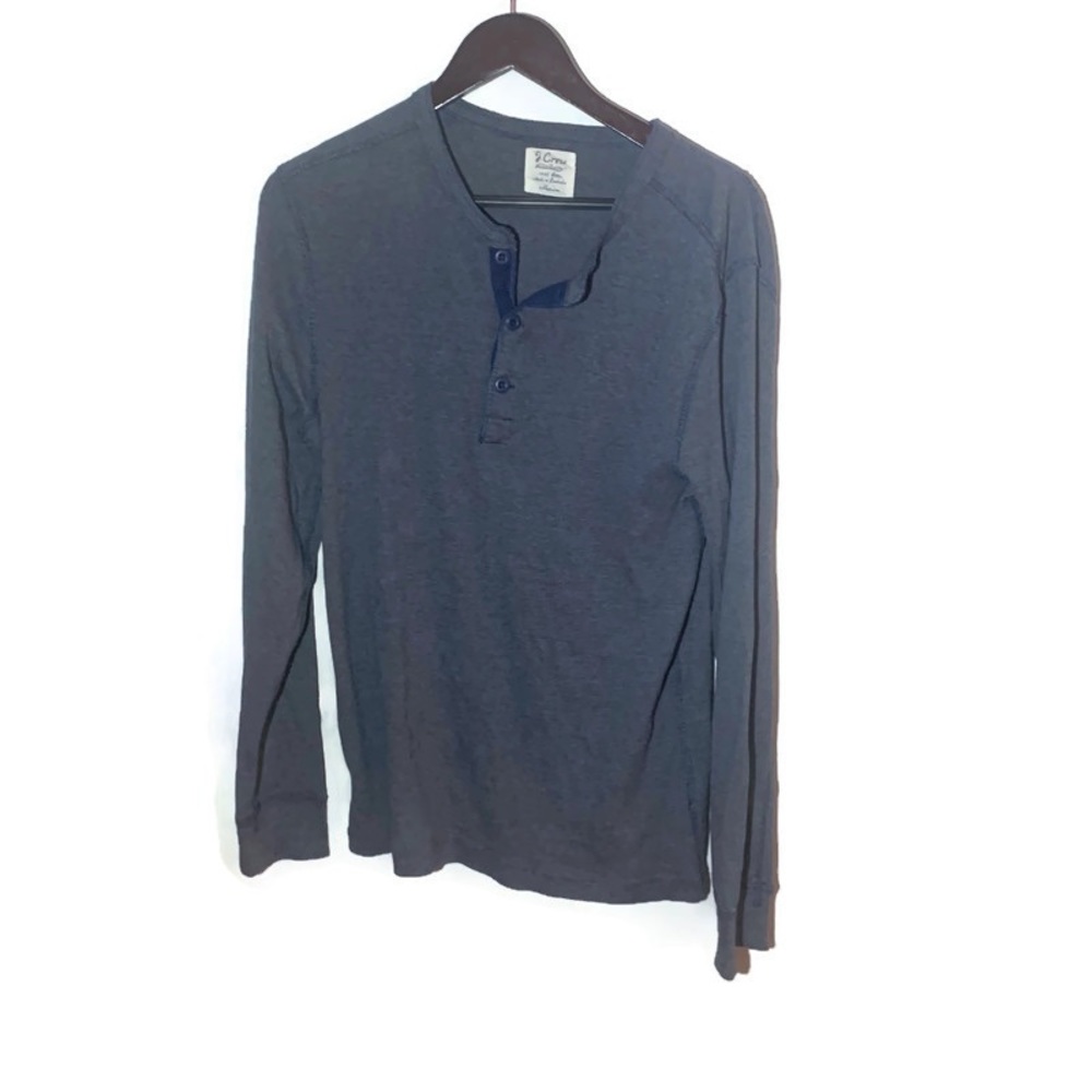 J. Crew 100% cotton Henley blue Medium